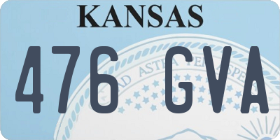 KS license plate 476GVA