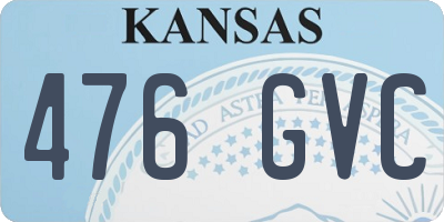 KS license plate 476GVC