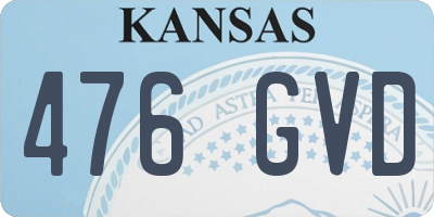 KS license plate 476GVD