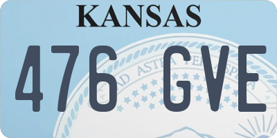 KS license plate 476GVE