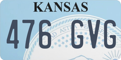 KS license plate 476GVG