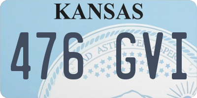 KS license plate 476GVI