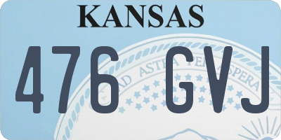 KS license plate 476GVJ