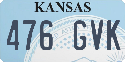 KS license plate 476GVK