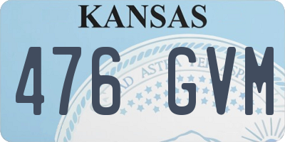 KS license plate 476GVM