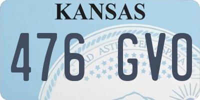 KS license plate 476GVO