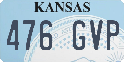 KS license plate 476GVP
