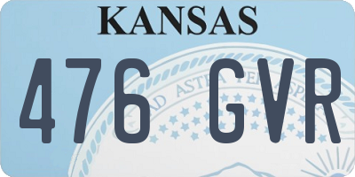 KS license plate 476GVR