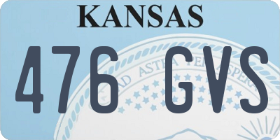 KS license plate 476GVS
