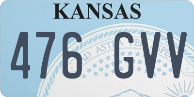 KS license plate 476GVV