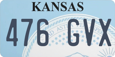 KS license plate 476GVX