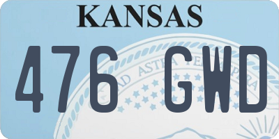 KS license plate 476GWD