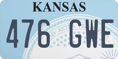 KS license plate 476GWE