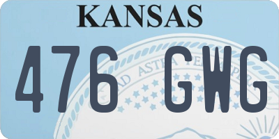 KS license plate 476GWG