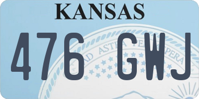 KS license plate 476GWJ