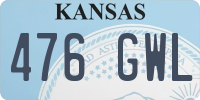 KS license plate 476GWL
