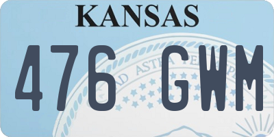 KS license plate 476GWM