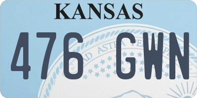 KS license plate 476GWN