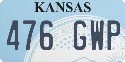 KS license plate 476GWP