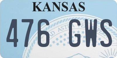 KS license plate 476GWS