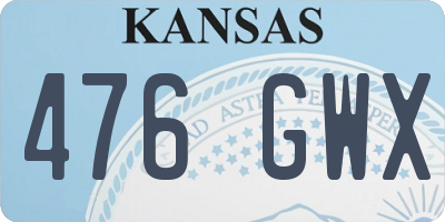 KS license plate 476GWX
