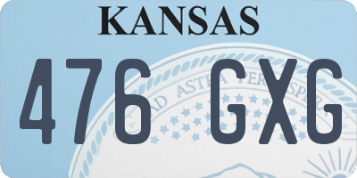 KS license plate 476GXG