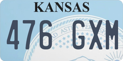 KS license plate 476GXM