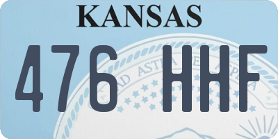 KS license plate 476HHF