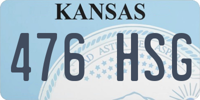 KS license plate 476HSG
