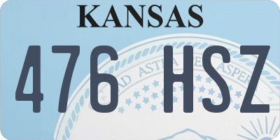 KS license plate 476HSZ