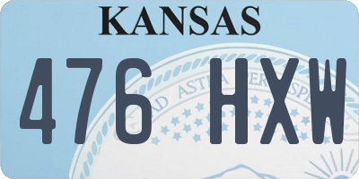 KS license plate 476HXW