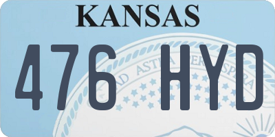 KS license plate 476HYD