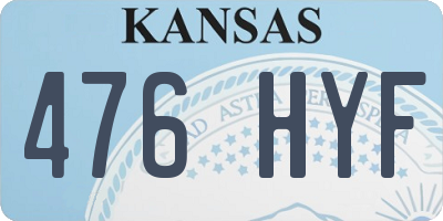 KS license plate 476HYF