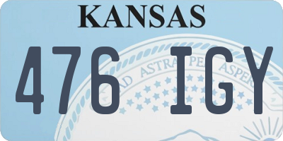 KS license plate 476IGY