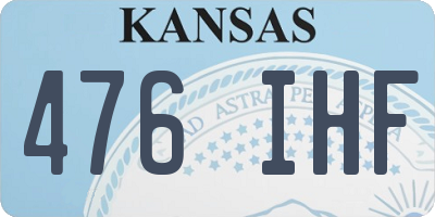 KS license plate 476IHF
