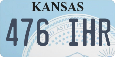 KS license plate 476IHR