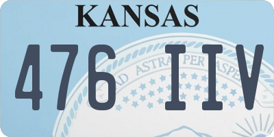 KS license plate 476IIV