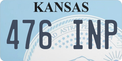 KS license plate 476INP
