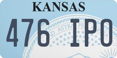KS license plate 476IPO