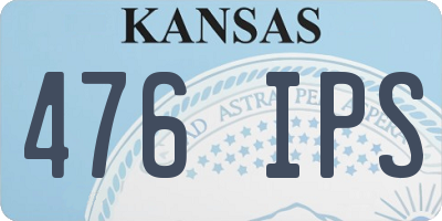 KS license plate 476IPS