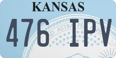 KS license plate 476IPV