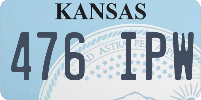KS license plate 476IPW
