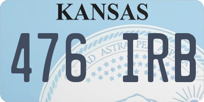 KS license plate 476IRB