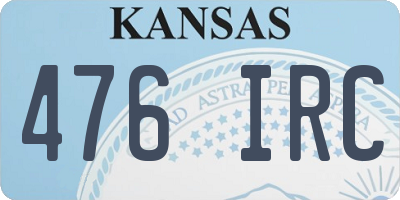 KS license plate 476IRC