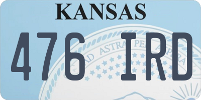 KS license plate 476IRD