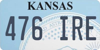 KS license plate 476IRE