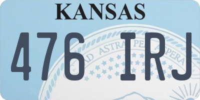 KS license plate 476IRJ