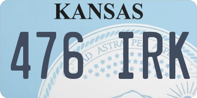 KS license plate 476IRK
