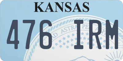 KS license plate 476IRM