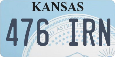 KS license plate 476IRN